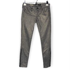 AG The Legging Ankle Super Skinny Zip Jeans Size 24 Glitter Houndstooth Pants
